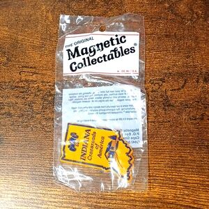 Vintage The Original Magnetic Collectibles INDIANA State Shaped Magnet